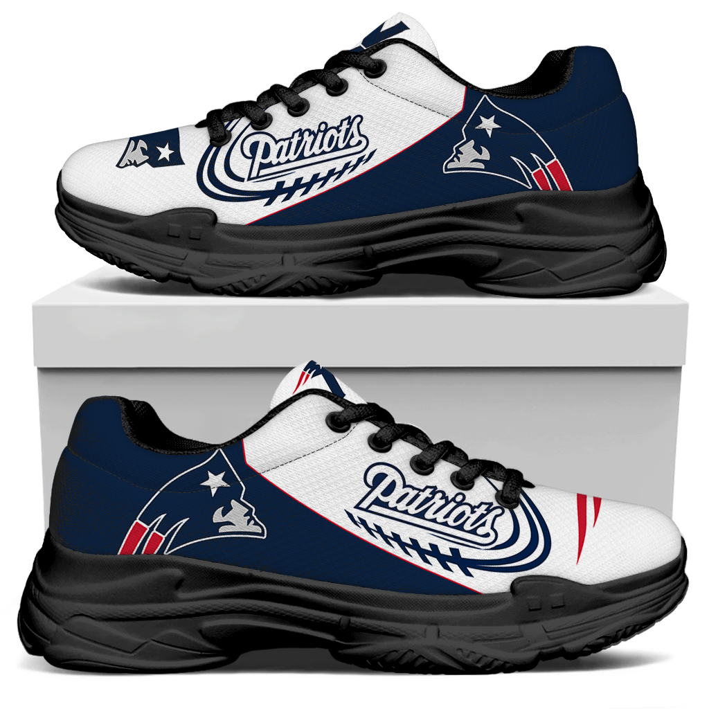 Women's New England Patriots Edition Chunky Sneakers With Line 003